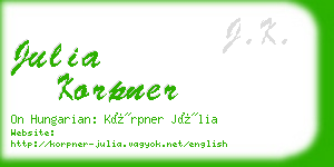 julia korpner business card